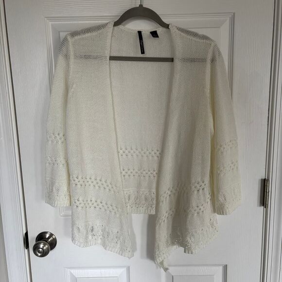 Skye's the Limit Knit Open Front Cardigan White XL - Picture 1 of 12